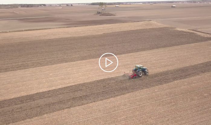 Helppoa herneen kylvöä FJDynamics automaattiohjauksella